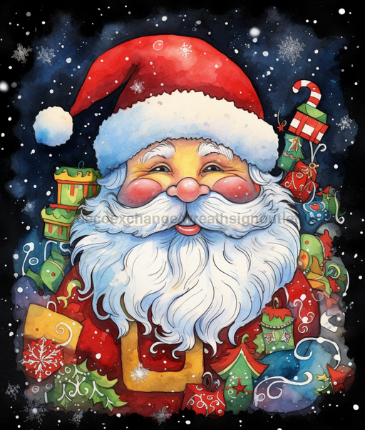 Christmas Sign, Santa Sign, DCO-00183, Sign For Wreath, 8x10" Metal Sign - DecoExchange®