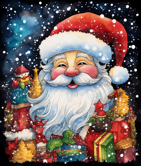 Christmas Sign, Santa Sign, DCO-00184, Sign For Wreath, 8x10" Metal Sign - DecoExchange®