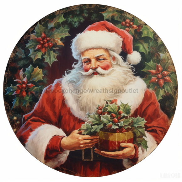 Christmas Sign, Santa Sign, DCO-00439, Sign For Wreath, 10