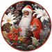 Christmas Sign, Santa Sign, DCO-00528, Sign For Wreath, 10" Round Metal Sign - DecoExchange®