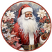 Christmas Sign, Santa Sign, DCO-00535, Sign For Wreath, 10" Round Metal Sign - DecoExchange®