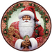 Christmas Sign, Santa Sign, DCO-00545, Sign For Wreath, 10" Round Metal Sign - DecoExchange®