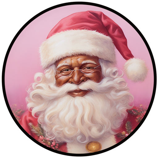 Christmas Sign, Santa Sign, DCO-00553, Sign For Wreath, 10" Round Metal Sign - DecoExchange®