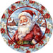 Christmas Sign Santa Decoe-4778 10 Metal Round