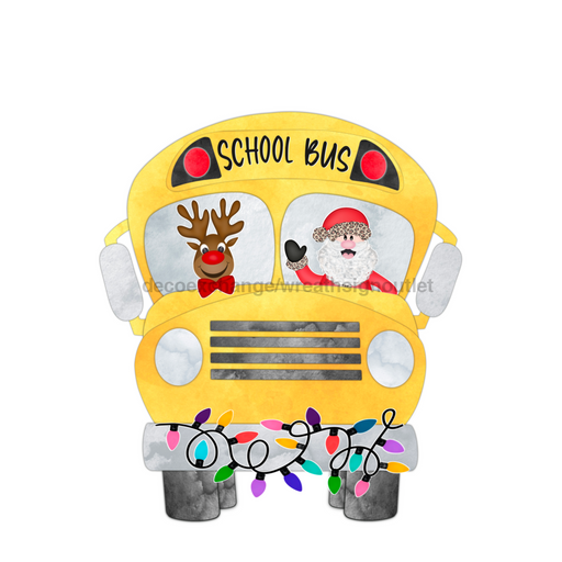 Christmas Sign School Bus Door Hanger Wood Sign Decoe-W-244 22