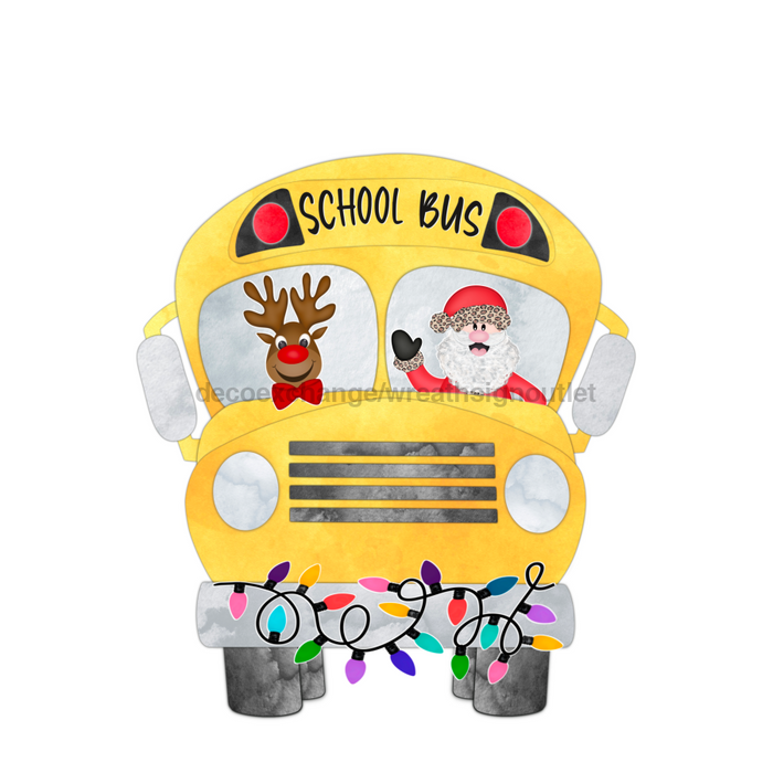 Christmas Sign School Bus Door Hanger Wood Sign Decoe-W-244 22