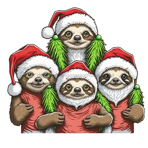 Christmas Sign Sloths Wood Sign Decoe-W-903418 22 Door Hanger