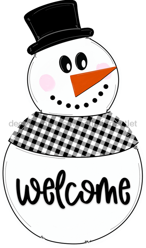 Christmas Sign, Snow Man Sign, wood sign, DECOE-W-417, 22" Door Hanger - DecoExchange®
