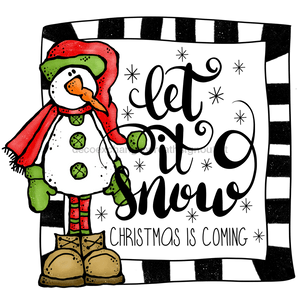 Christmas Sign, Snowman Sign, Let it Snow, wood sign, DECOE-W-279, 22" Door Hanger - DecoExchange®