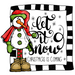 Christmas Sign, Snowman Sign, Let it Snow, wood sign, DECOE-W-279, 22" Door Hanger - DecoExchange®