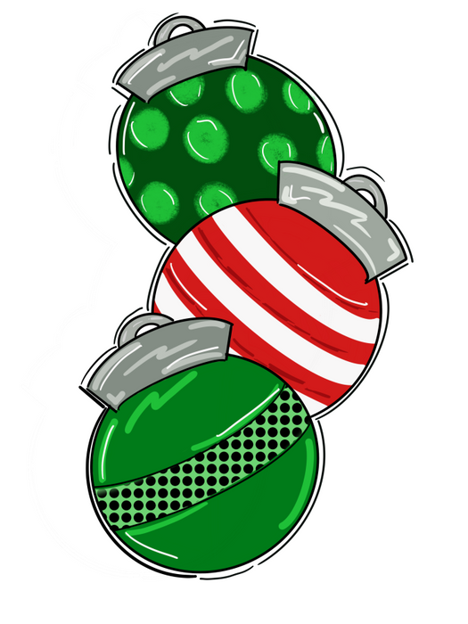 Christmas Sign, Stacked Ornaments Sign, wood sign, DECOE-W-364, 22" Door Hanger - DecoExchange®