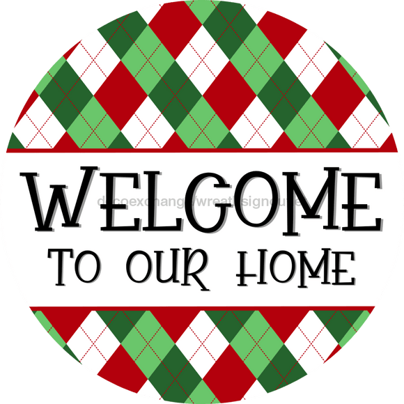 Christmas Sign, Welcome Sign, DCO-00563, Sign For Wreath, 10