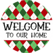 Christmas Sign, Welcome Sign, DCO-00563, Sign For Wreath, 10" Round Metal Sign - DecoExchange®