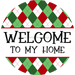 Christmas Sign, Welcome Sign, DCO-00564, Sign For Wreath, 10" Round Metal Sign - DecoExchange®