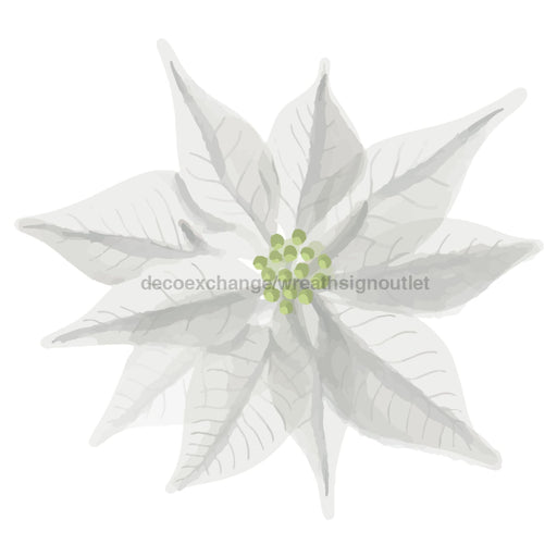 Christmas Sign White Poinsettia Wood Sign Decoe-W-903430 22 Door Hanger