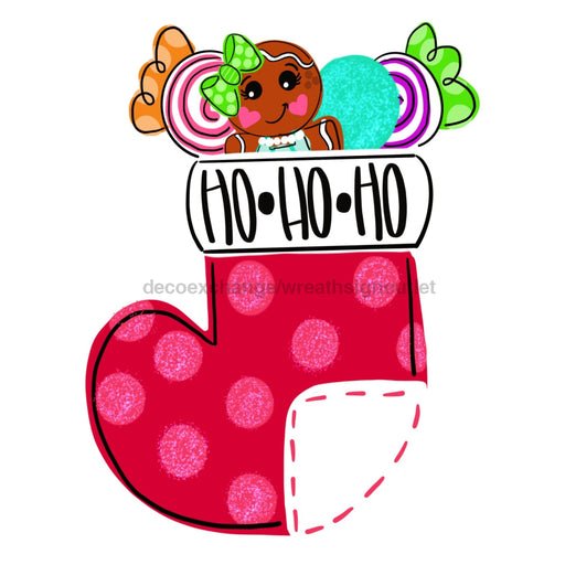 Christmas Stocking Door Hanger, MJ-W-00105-DH, 22in Wood Door Hanger