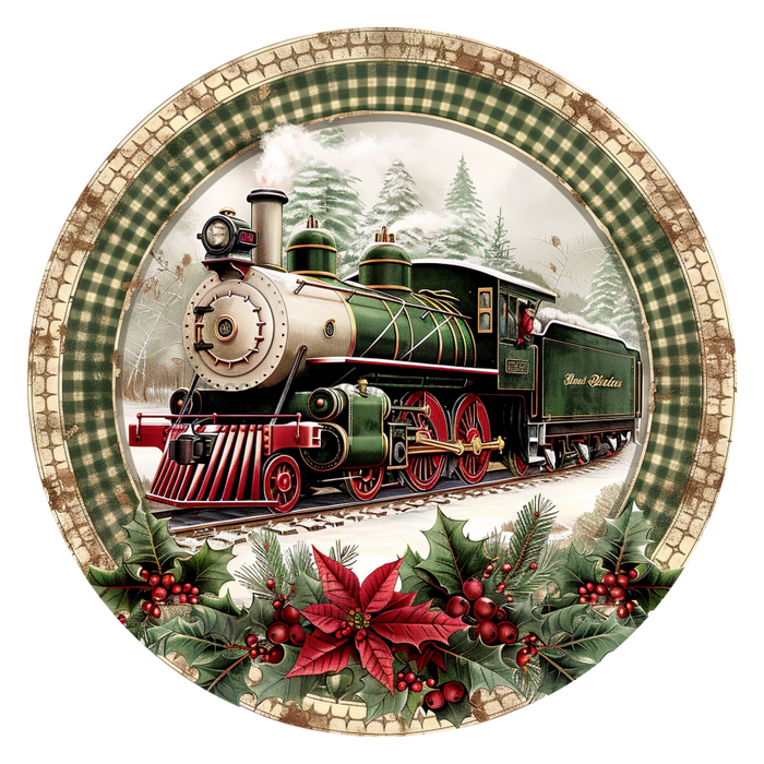 Christmas Train, DCO-102692-D, Sign For Wreath, 18" Door Hanger