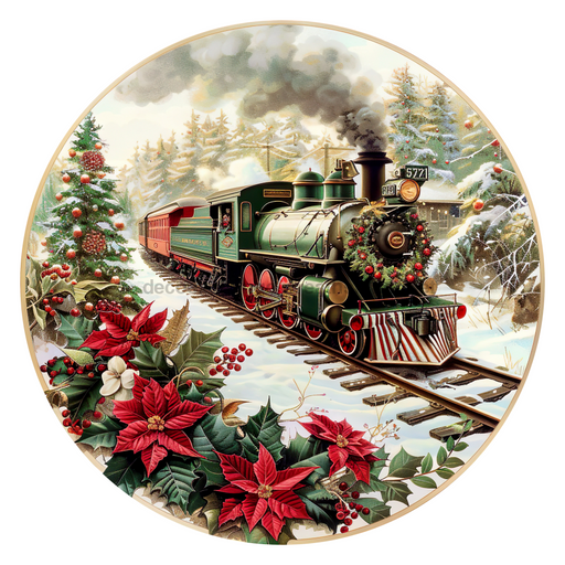 Christmas Train, DCO-102695, Sign For Wreath, 10" Metal Sign