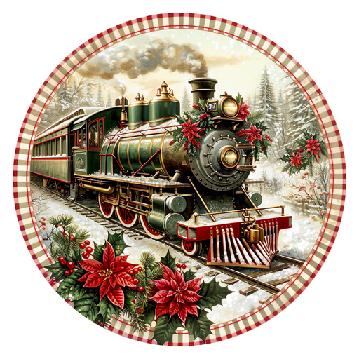 Christmas Train, DCO-102696-D, Sign For Wreath, 18" Door Hanger