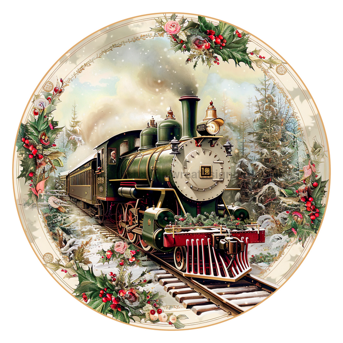 Christmas Train, DCO-102699-D, Sign For Wreath, 18" Door Hanger