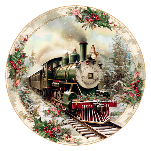 Christmas Train, DCO-102699, Sign For Wreath, 10" Metal Sign