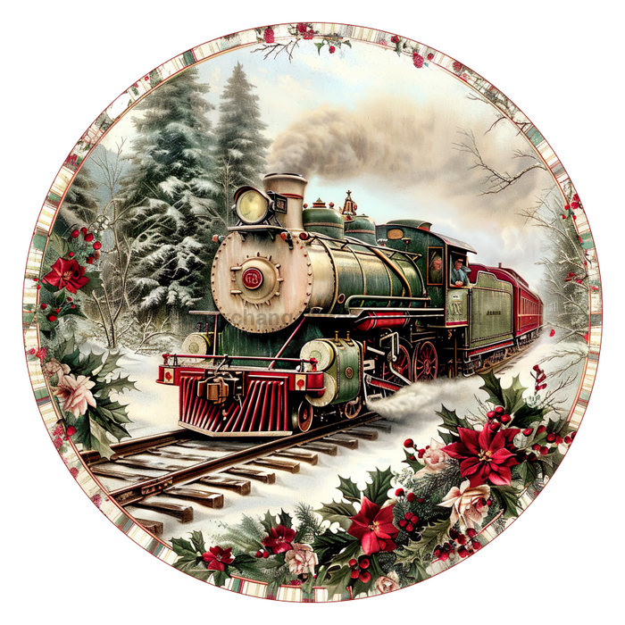 Christmas Train, DCO-102700-D, Sign For Wreath, 18" Door Hanger