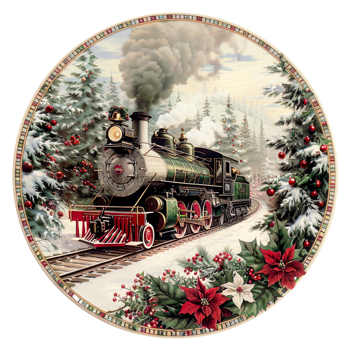 Christmas Train, DCO-102704-D, Sign For Wreath, 18" Door Hanger