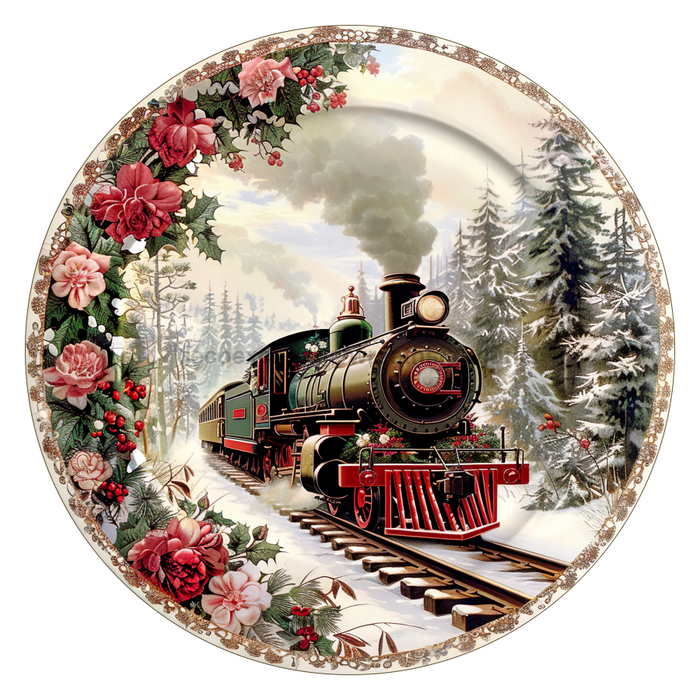Christmas Train, DCO-102705-D, Sign For Wreath, 18" Door Hanger