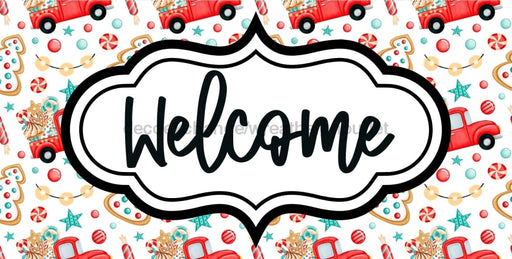 Christmas Welcome Sign Dco-00657 For Wreath 6X12 Metal