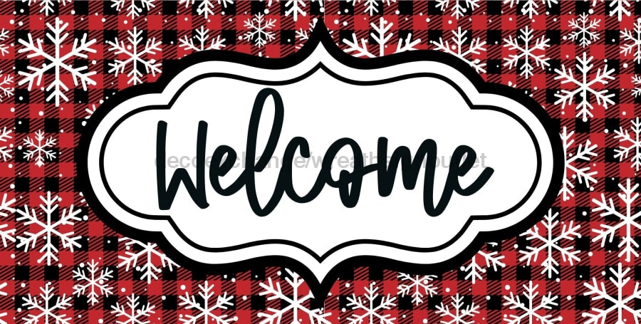 Christmas Welcome Sign Dco-00658 For Wreath 6X12 Metal