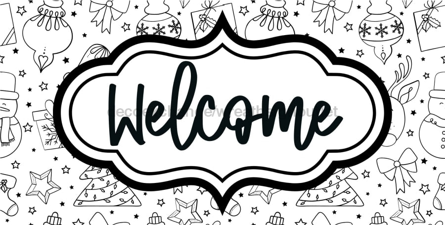 Christmas Welcome Sign Dco-00661 For Wreath 6X12 Metal