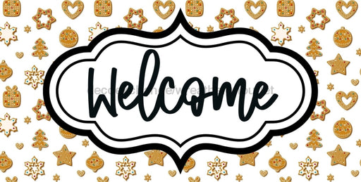 Christmas Welcome Sign Dco-00664 For Wreath 6X12 Metal