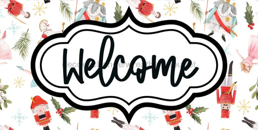 Christmas Welcome Sign Dco-00667 For Wreath 6X12 Metal