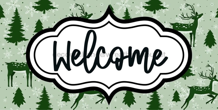 Christmas Welcome Sign Dco-00670 For Wreath 6X12 Metal