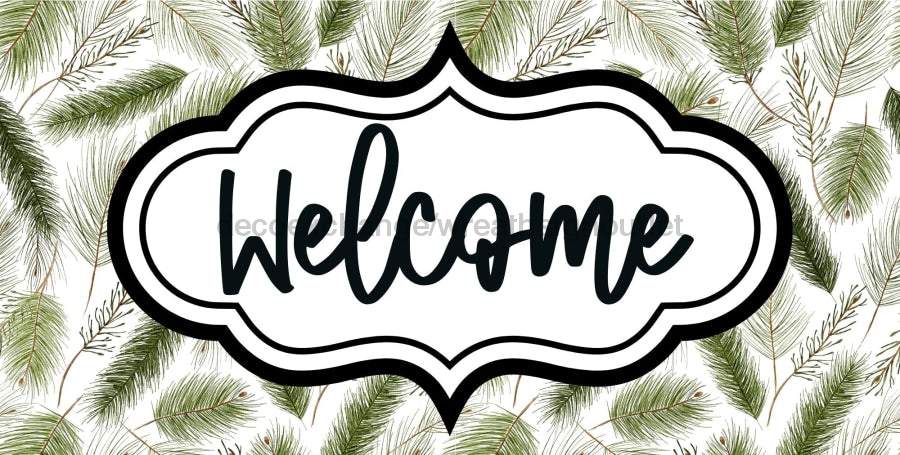 Christmas Welcome Sign Dco-00671 For Wreath 6X12 Metal
