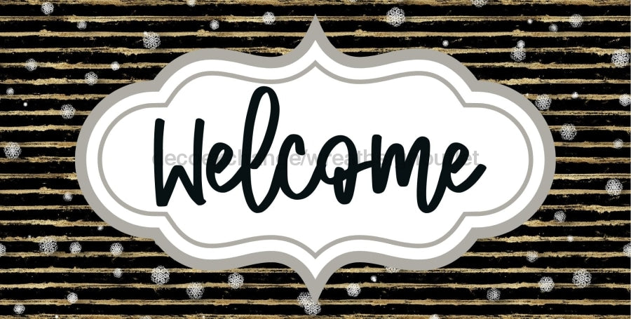 Christmas Welcome Sign Dco-00674 For Wreath 6X12 Metal