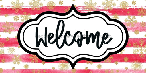 Christmas Welcome Sign Dco-00676 For Wreath 6X12 Metal