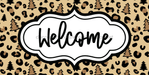 Christmas Welcome Sign Leopard Sign Dco-00590 For Wreath 6X12 Metal 8X10