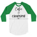 Coffee & Crafting - unisex 3/4 sleeve raglan shirt - DecoExchange - DecoExchange