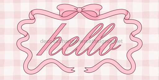 Coquette Hello Sign Dco - 01436 For Wreath 6X12’ Metal