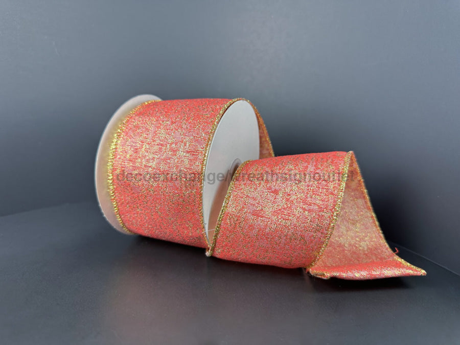 Coral-Gld-Ivory Misty Solid 2.5’’X10Y 78520-40-46 Ribbon