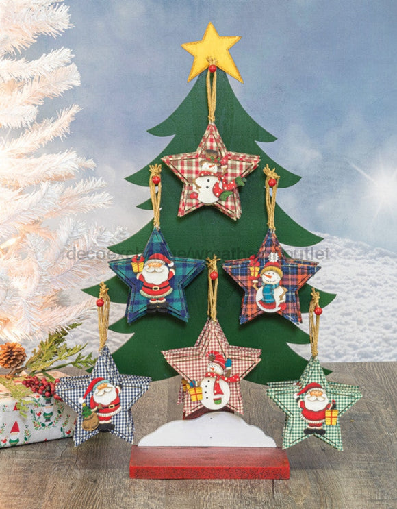 Country Star Orn 10336 - 6 assorted ornaments - Stand not included - DecoExchange