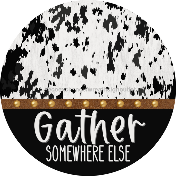Cow Door Hanger Funny Gather Dco-01365-Dh 18’ Round Wood