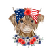 Cow Door Hanger Patriotic Decoe-W-823-Dh 22’ Wood