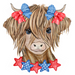 Cow Door Hanger Patriotic Decoe-W-825-Dh 22’ Wood