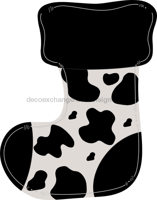 Cow Stocking Sign Animal Print Door Hanger Wood Sign Decoe-W-194 22