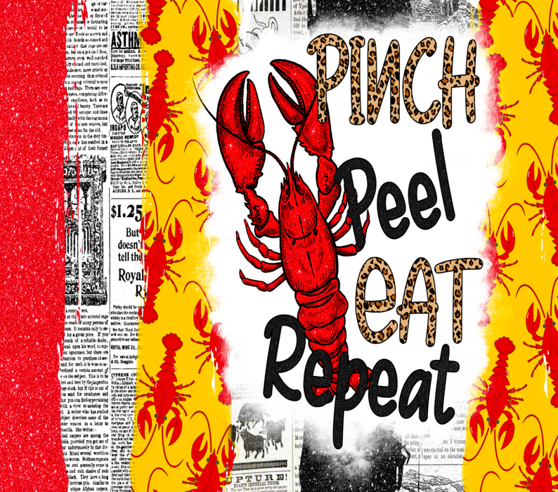 Crawfish Tumbler, Pinch, Peel, Eat, Repeat 20 oz Skinny Tumbler DECOETUMBLER-016 - DecoExchange®