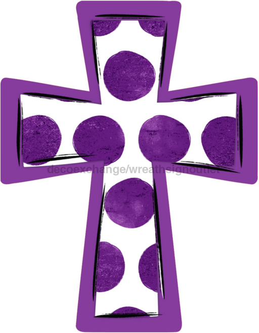 Cross Door Hanger Polka Dot Decoe-W-766-Dh 22’ Wood