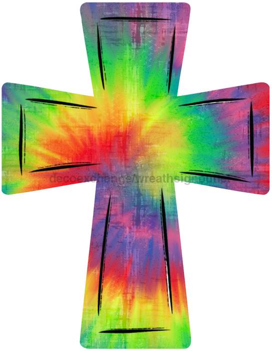 Cross Door Hanger Tye Dye Decoe-W-768-Dh 22’ Wood