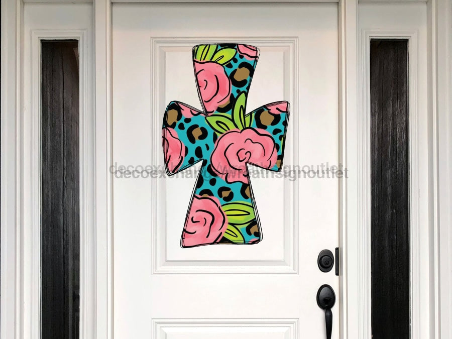 Cross Sign Floral Spring Wood Sign Door Hanger Decoe-W-139 22